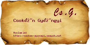 Csokán Gyöngyi névjegykártya